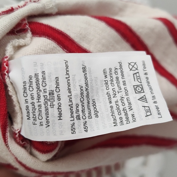 Madewell Cotton Linen Red and White Striped Dress Size Large - Picture 6 of 6